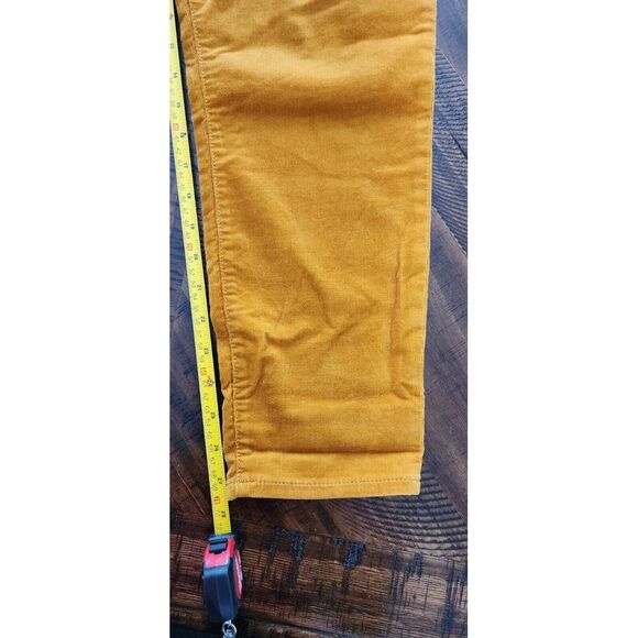 Women's J.Crew Size 31‎ 9" High-Rise Skinny Button Fly Gold Corduroy Pants - Picture 8 of 9